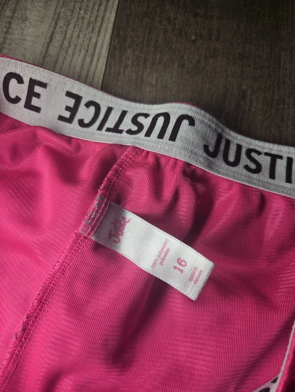 Justice Girls Pink Athletic Mesh Shorts with White Contrast Trim Size 16